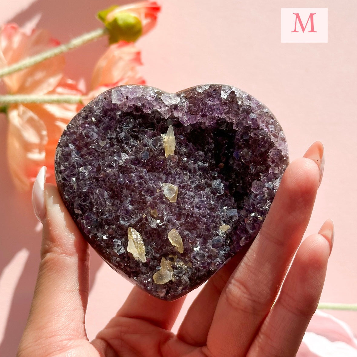 Druzy Amethyst Heart - MEDIUM