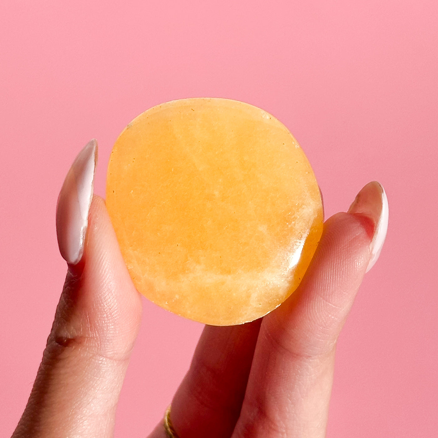 Orange Calcite Flat Stone