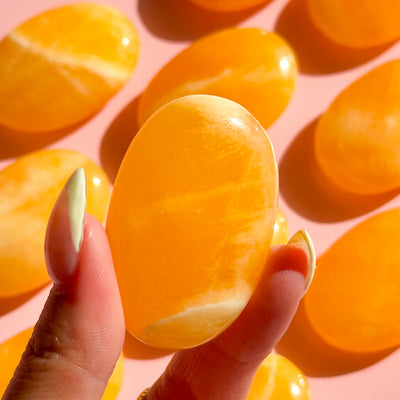Orange Calcite Palmstone - SMALL