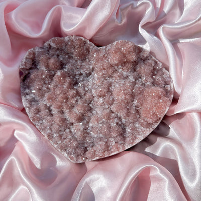 Amethyst Cluster Heart - Pink