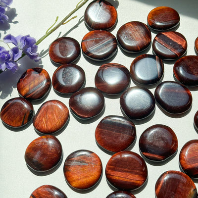 Red Tiger Eye Flat Stone - MINI