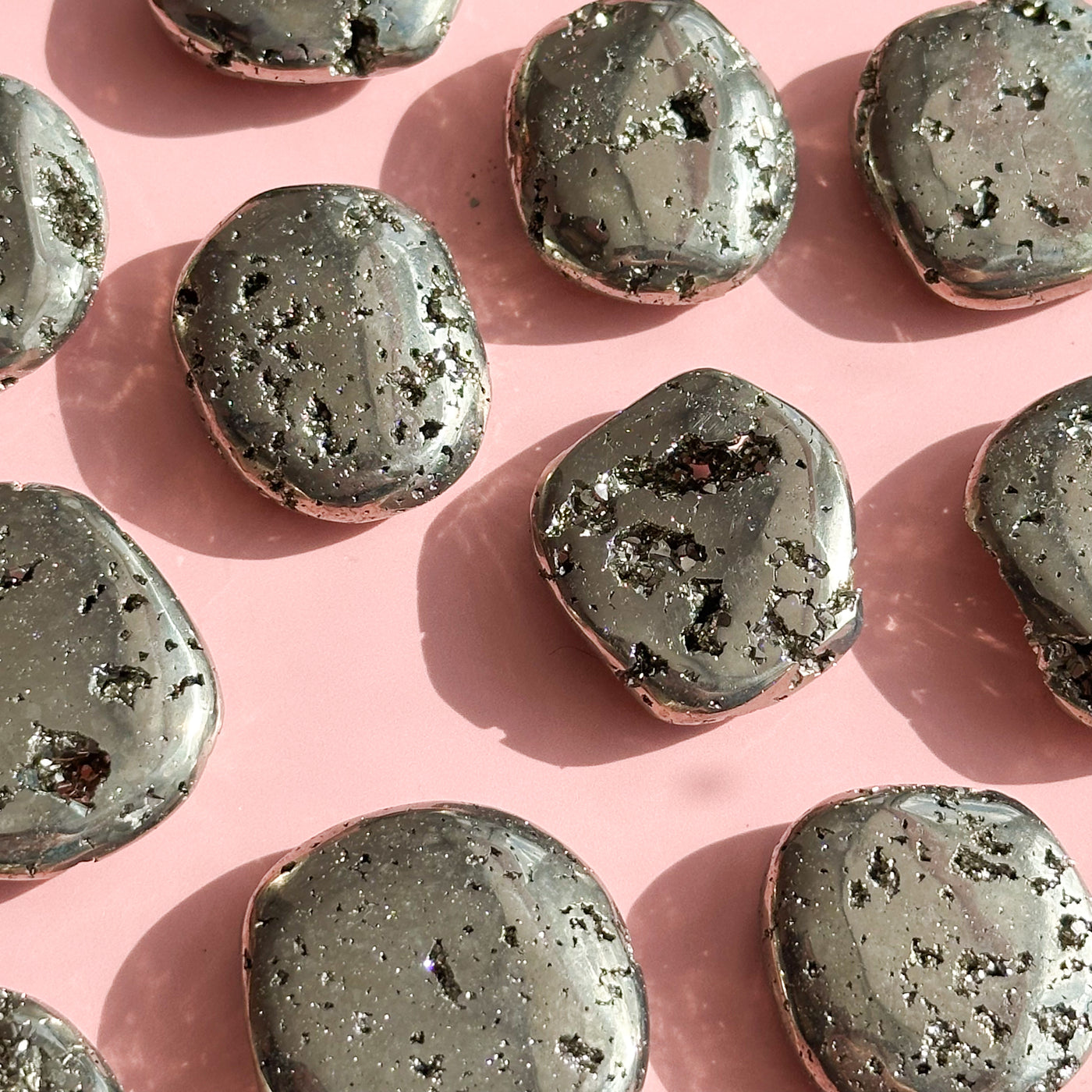 Druzy Pyrite Mini Flat Tumble