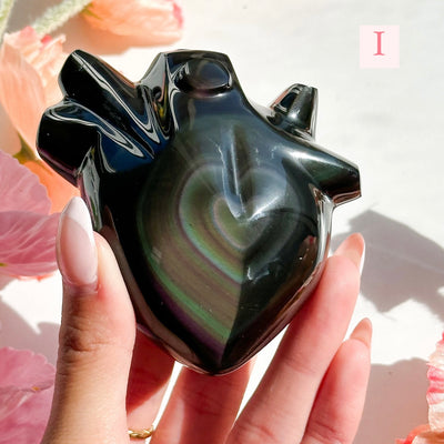 Rainbow Obsidian Heart - LARGE