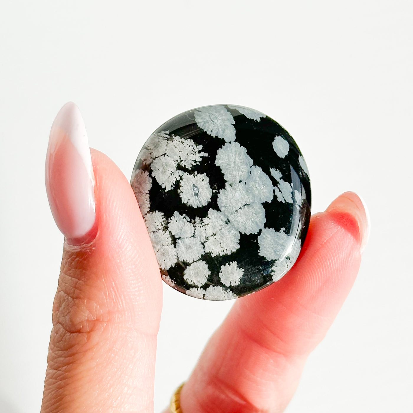 Snowflake Obsidian Flat Stone - MINI