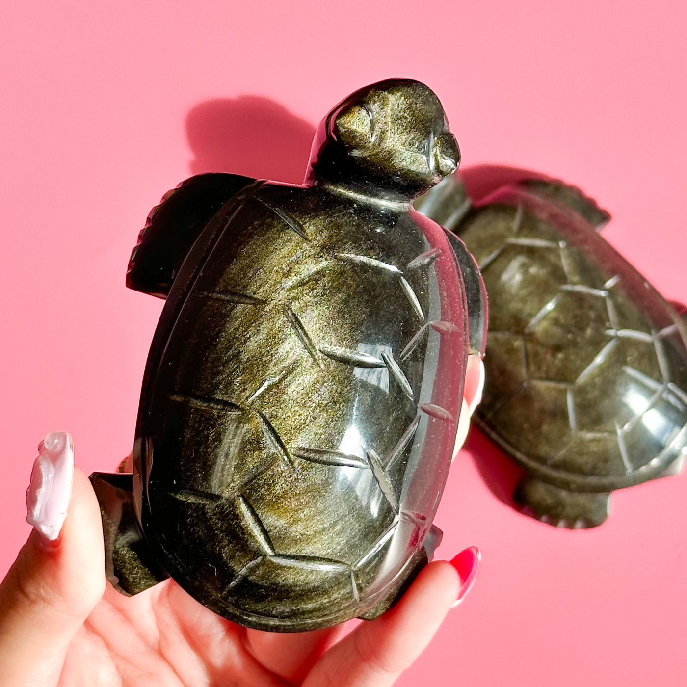 Golden Sheen Obsidian Turtle
