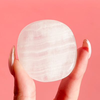 Pink Mango Calcite Flat Stone