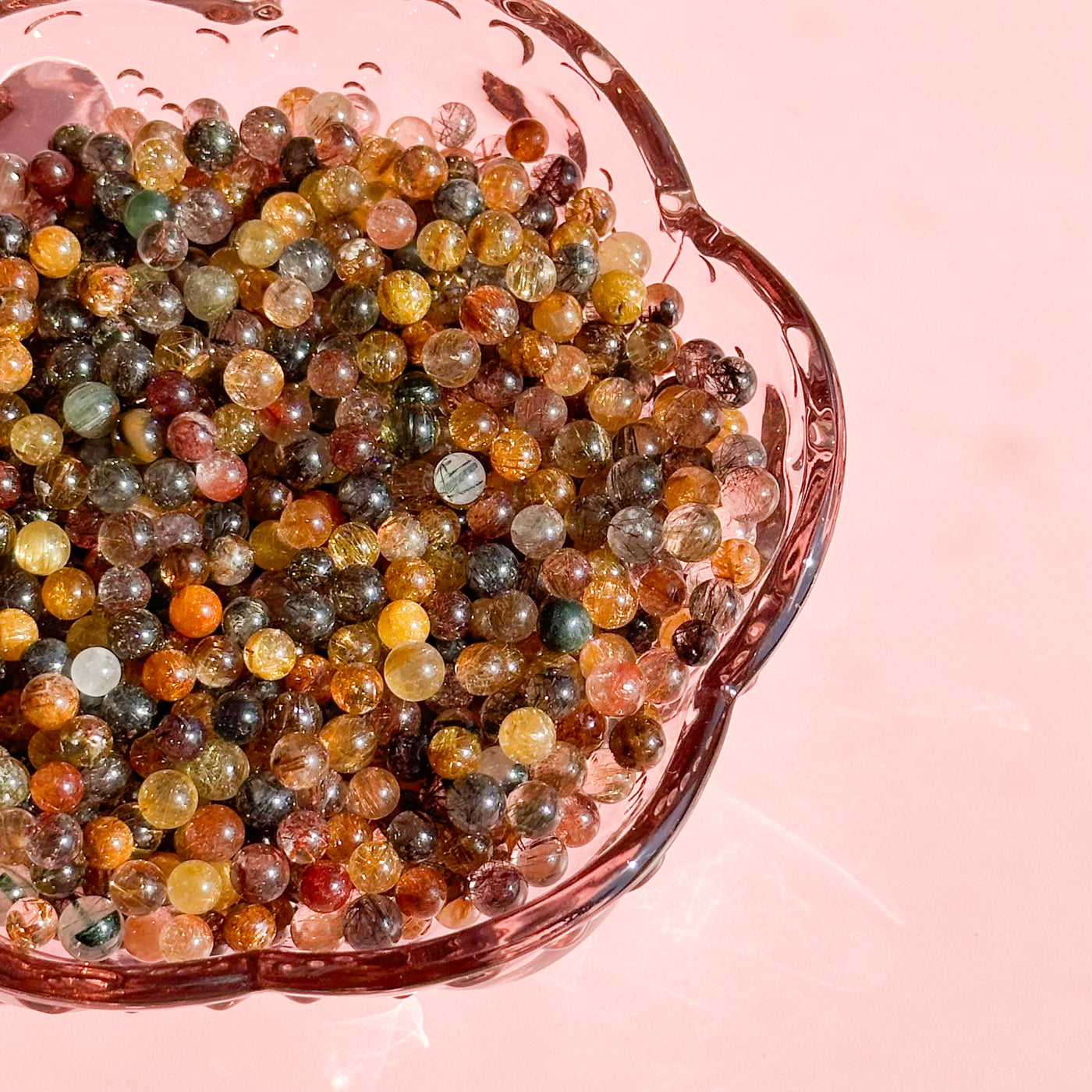 TEN Assorted Rutilated Quartz Mini Sphere