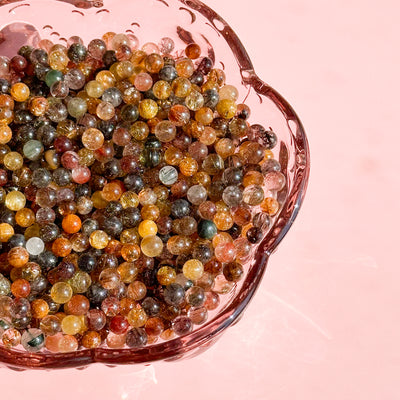 TEN Assorted Rutilated Quartz Mini Sphere