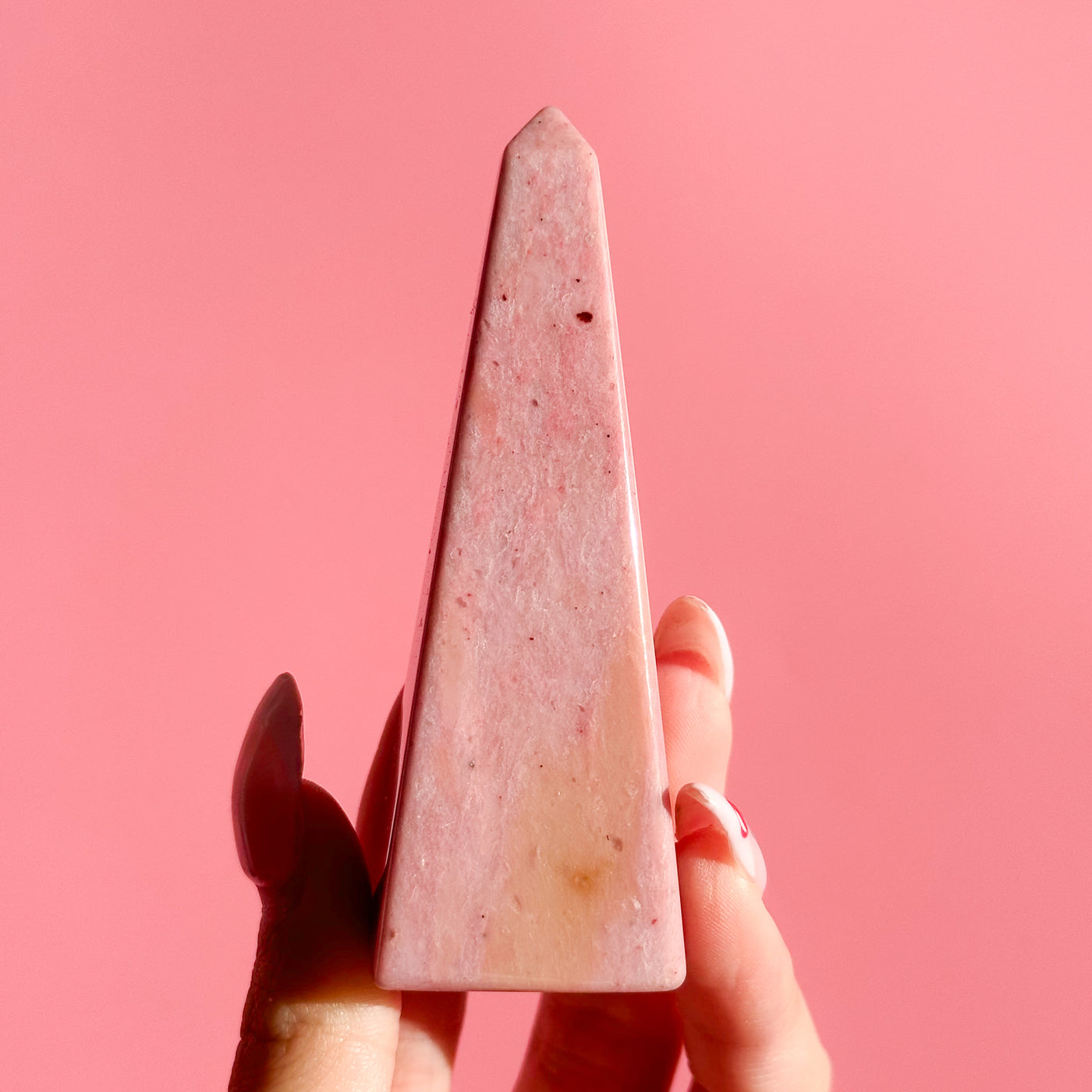 Pink Petrified Wood Obelisk