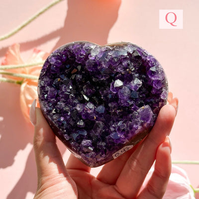 Druzy Amethyst Heart - LARGE