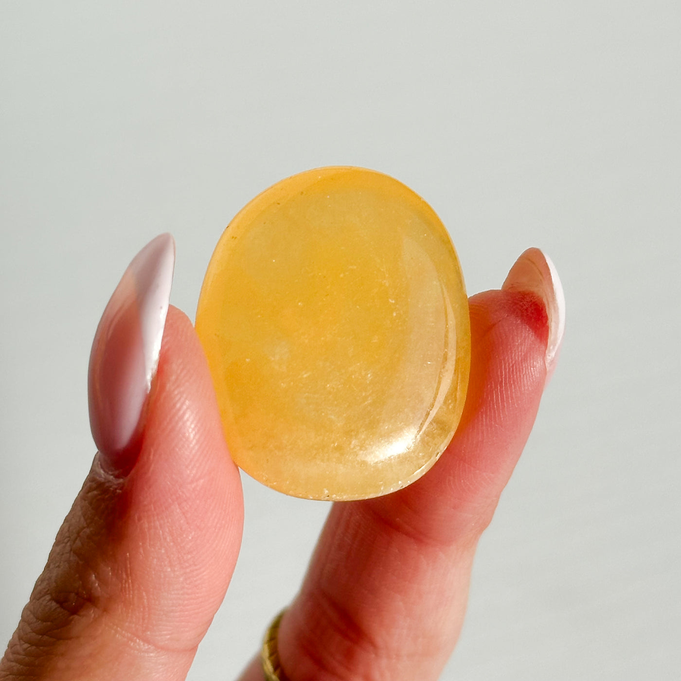 Orange Calcite Mini Flat Stone