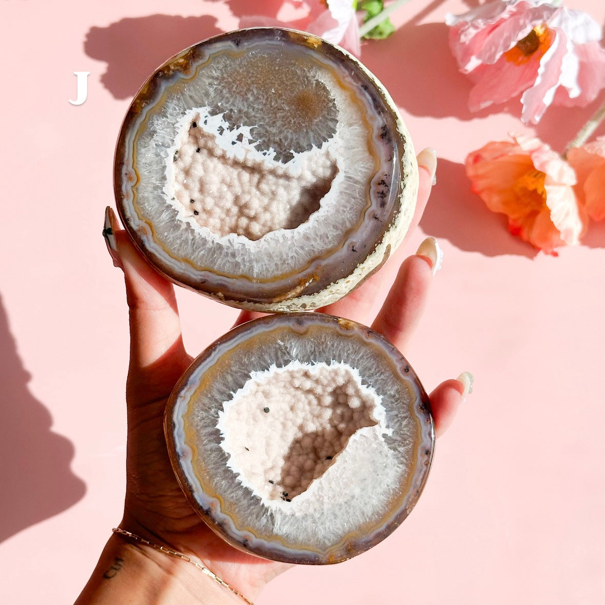 Agate Geode Pair