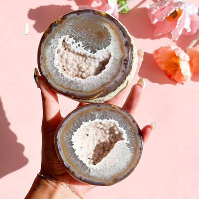 Agate Geode Pair