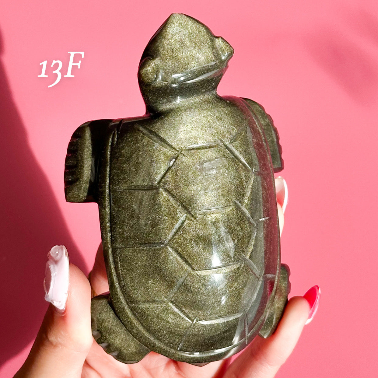Golden Sheen Obsidian Turtle