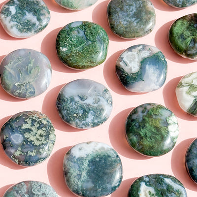 Moss Agate Mini Flat Tumble