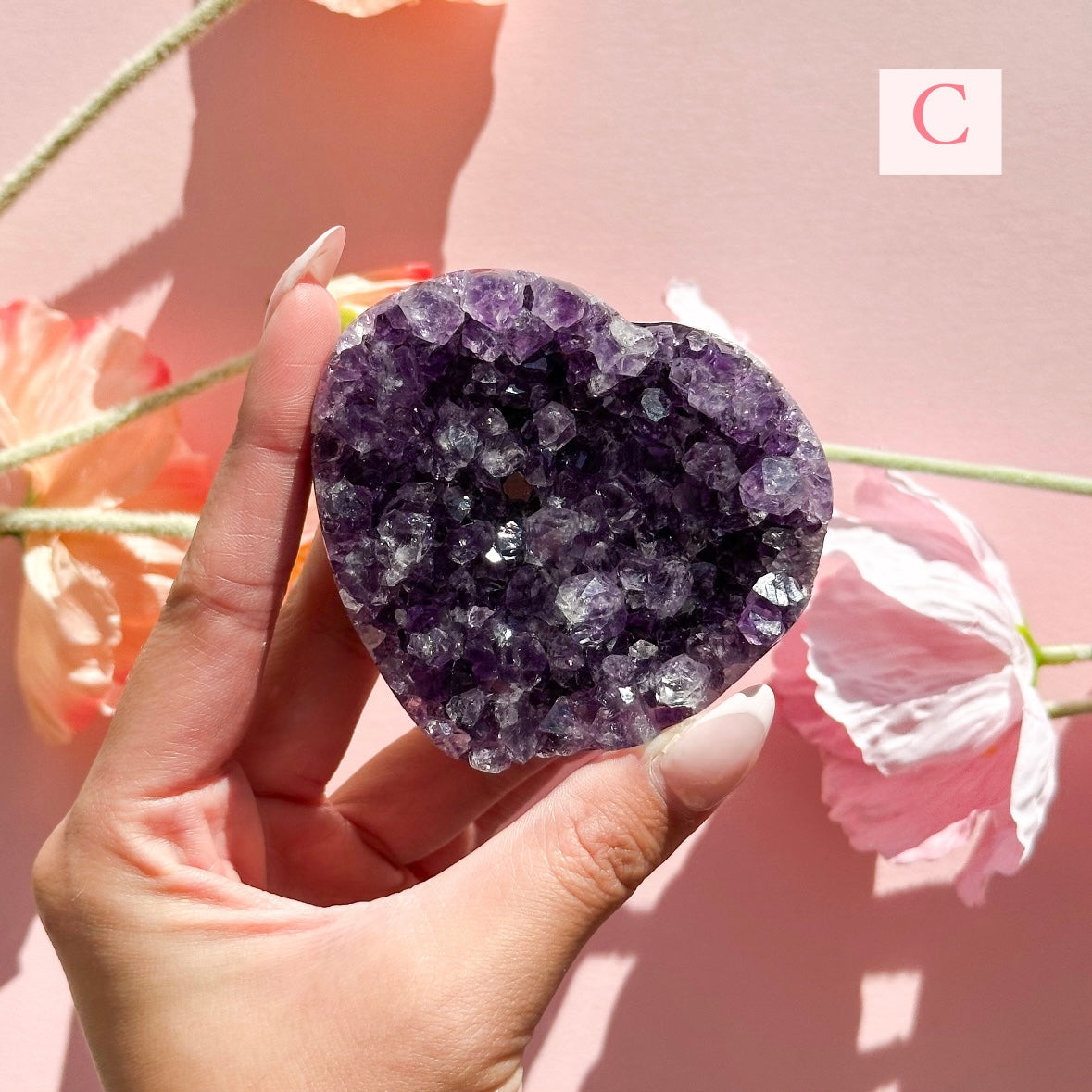 Druzy Amethyst Heart - MEDIUM