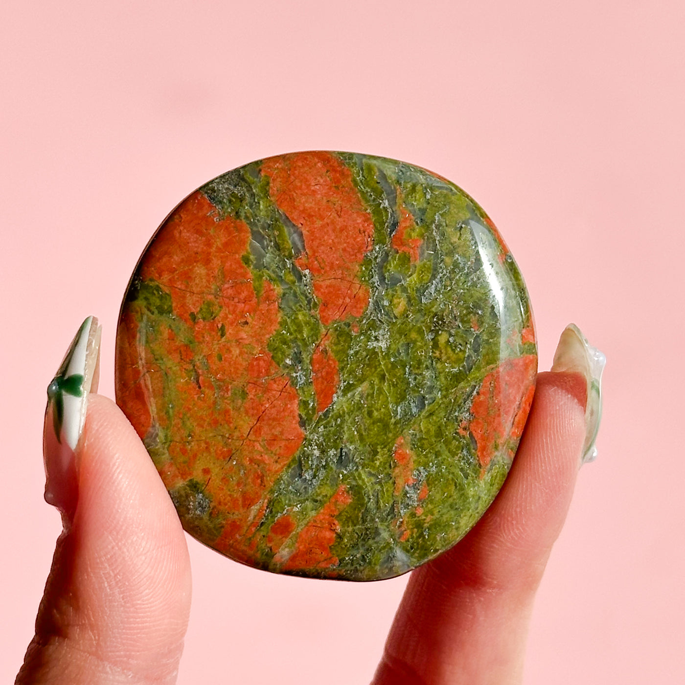 Unakite Flat Stone