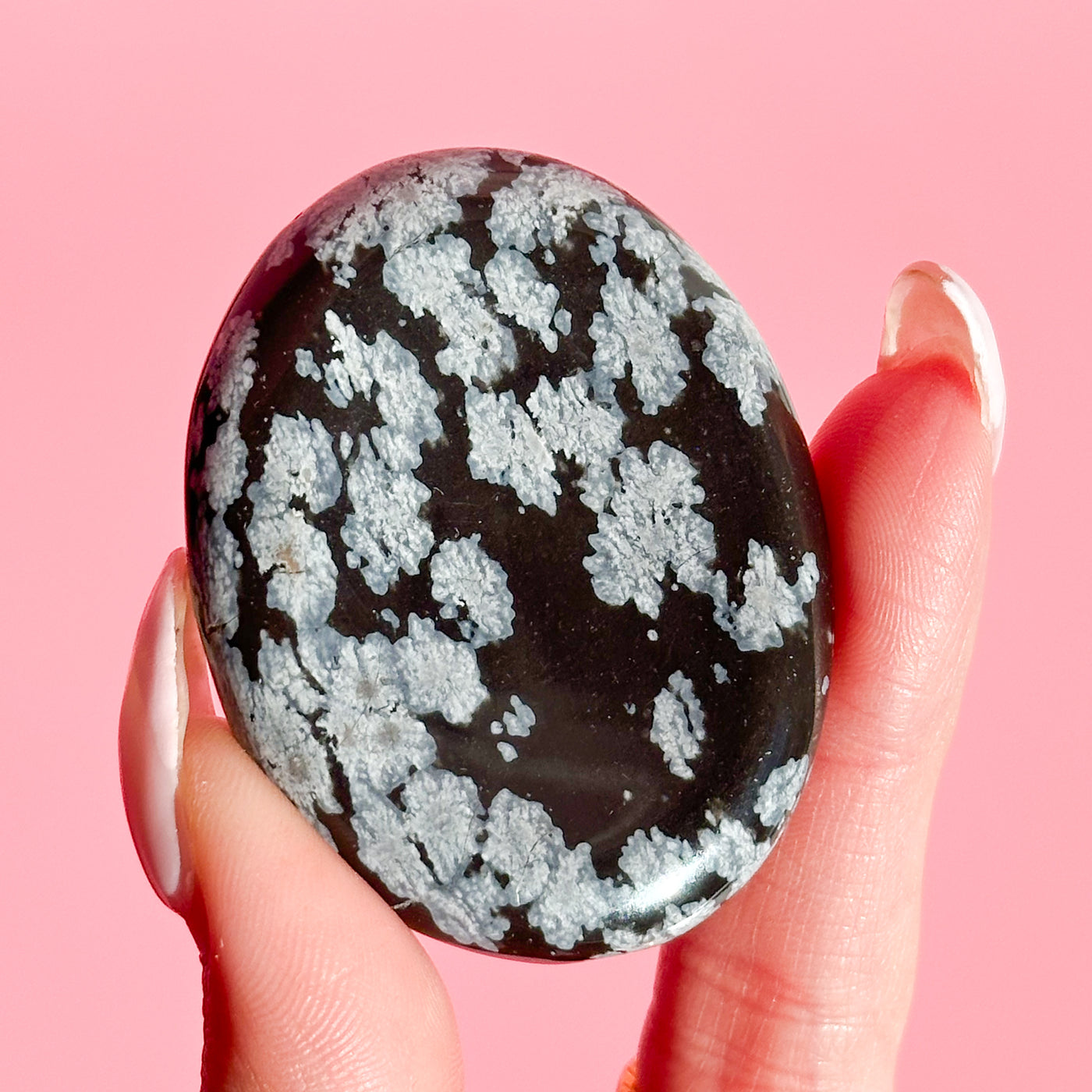 Snowflake Obsidian Worry Stone