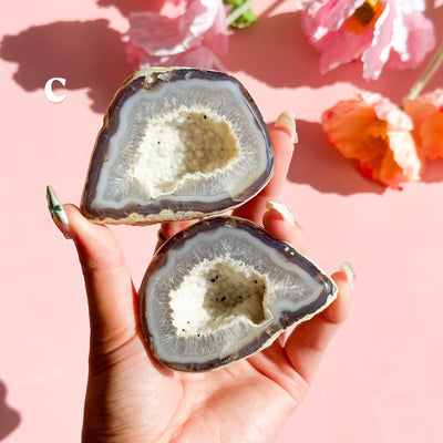 Agate Geode Pair
