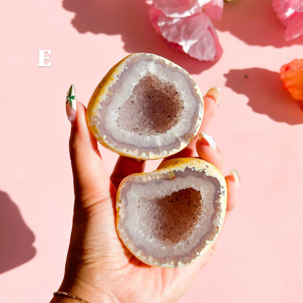 Agate Geode Pair