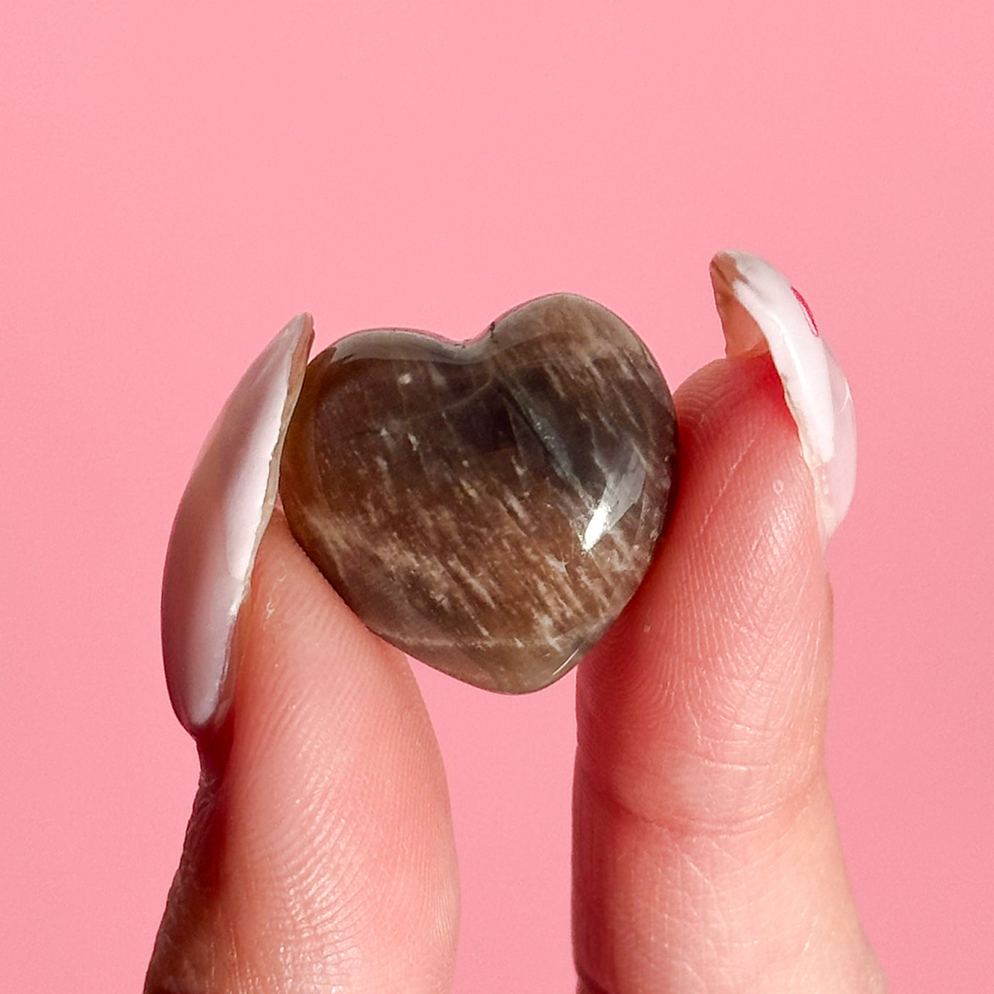 Peach Moonstone Mini Heart