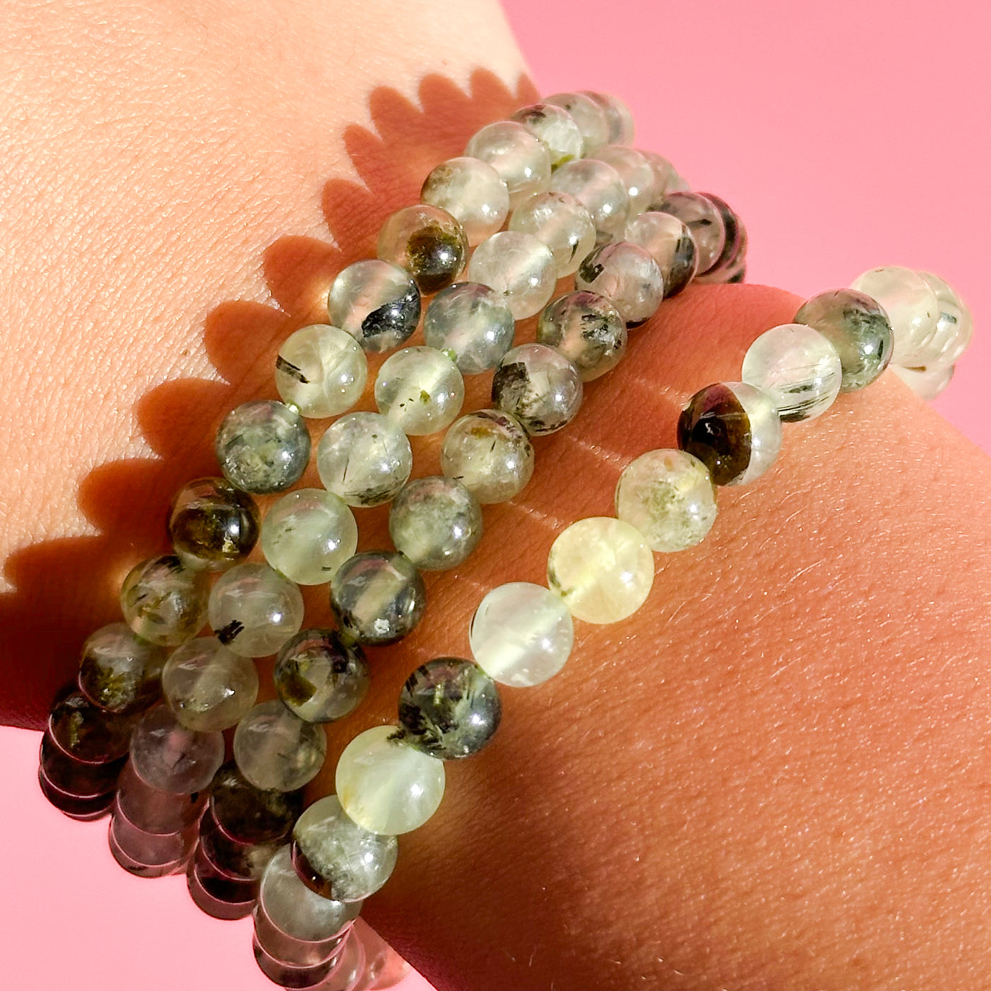 Prehnite with Epidote Bracelet