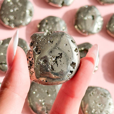 Druzy Pyrite Mini Flat Tumble