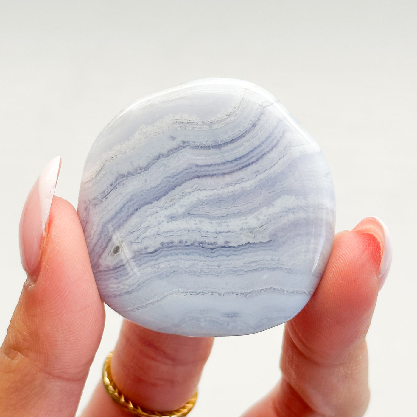 Blue Lace Agate Flat Stone