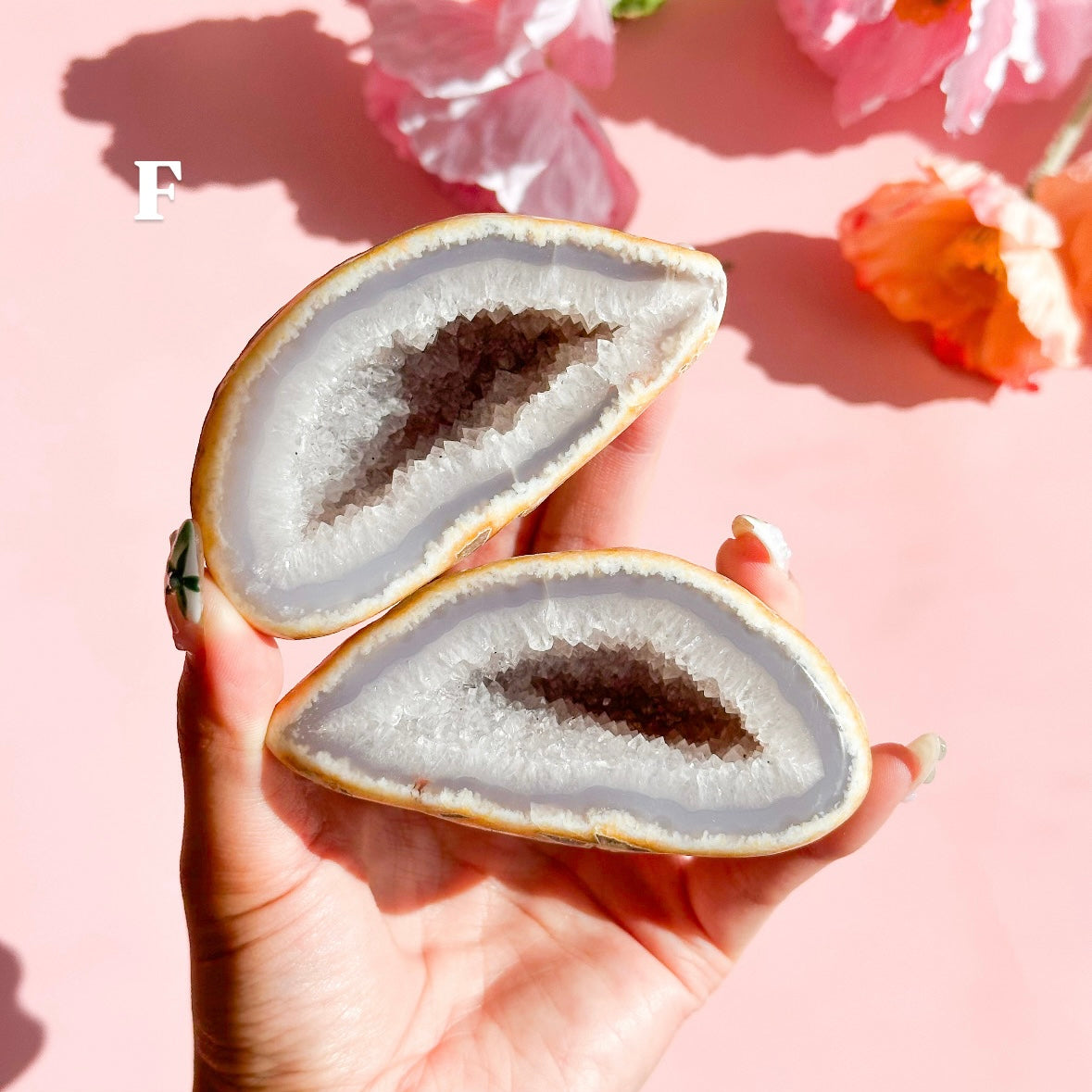 Agate Geode Pair