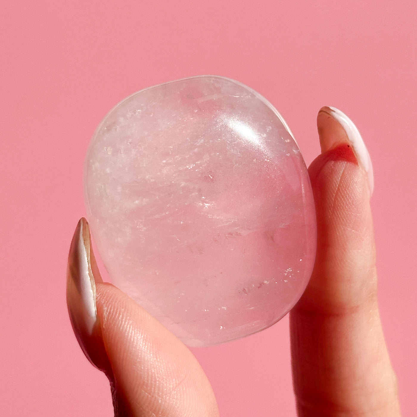 Rose Quartz Flat Stone - LARGE