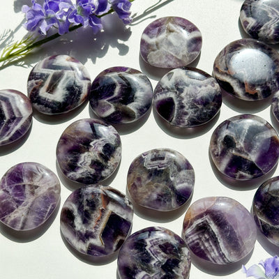 Chevron Amethyst Flat Stone