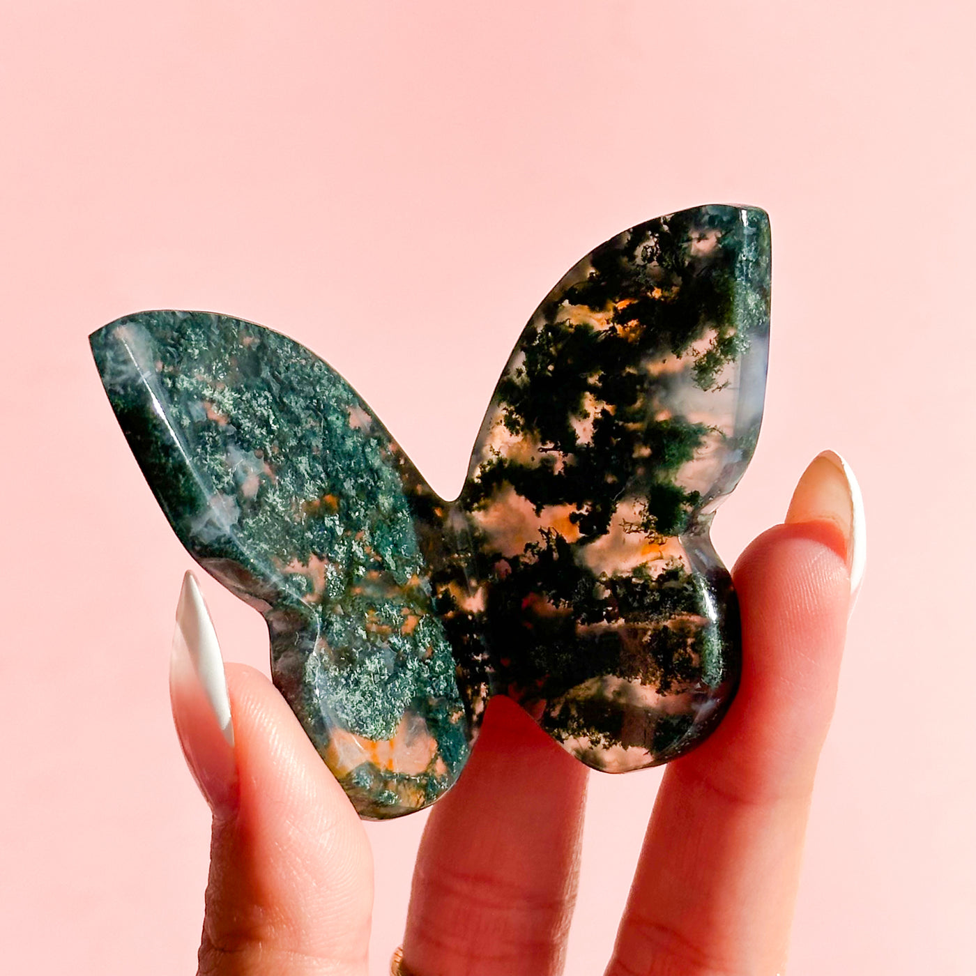 Moss Agate Butterfly