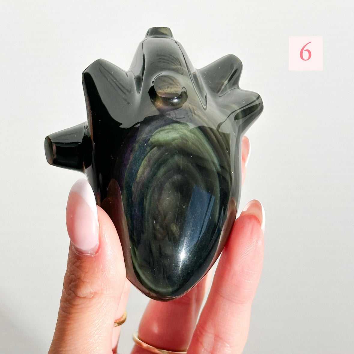 Rainbow Obsidian Heart - SMALL