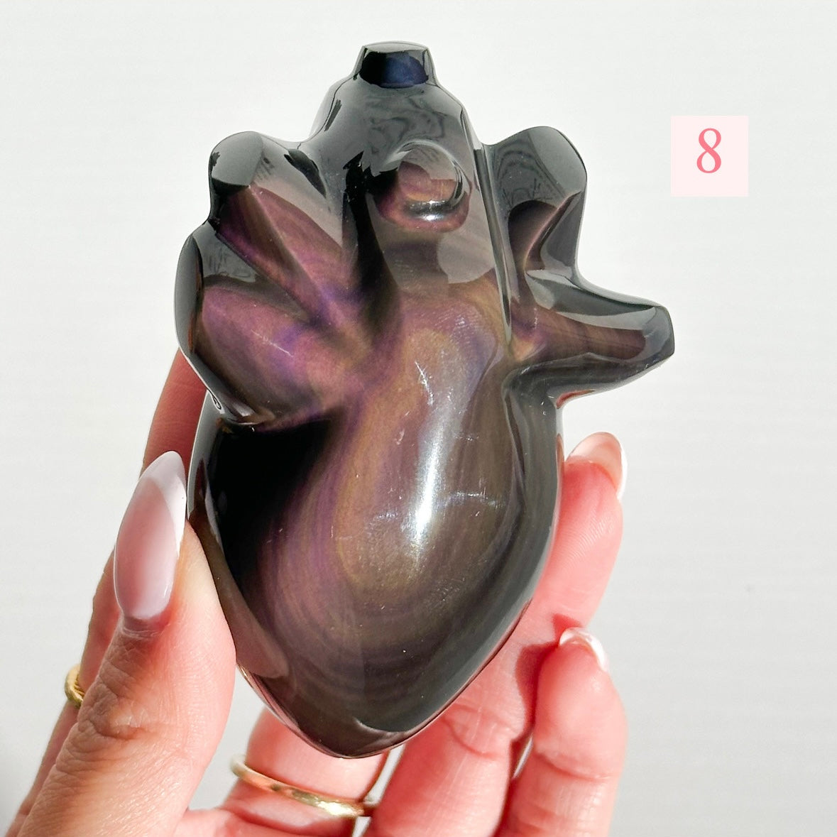 Rainbow Obsidian Heart - SMALL