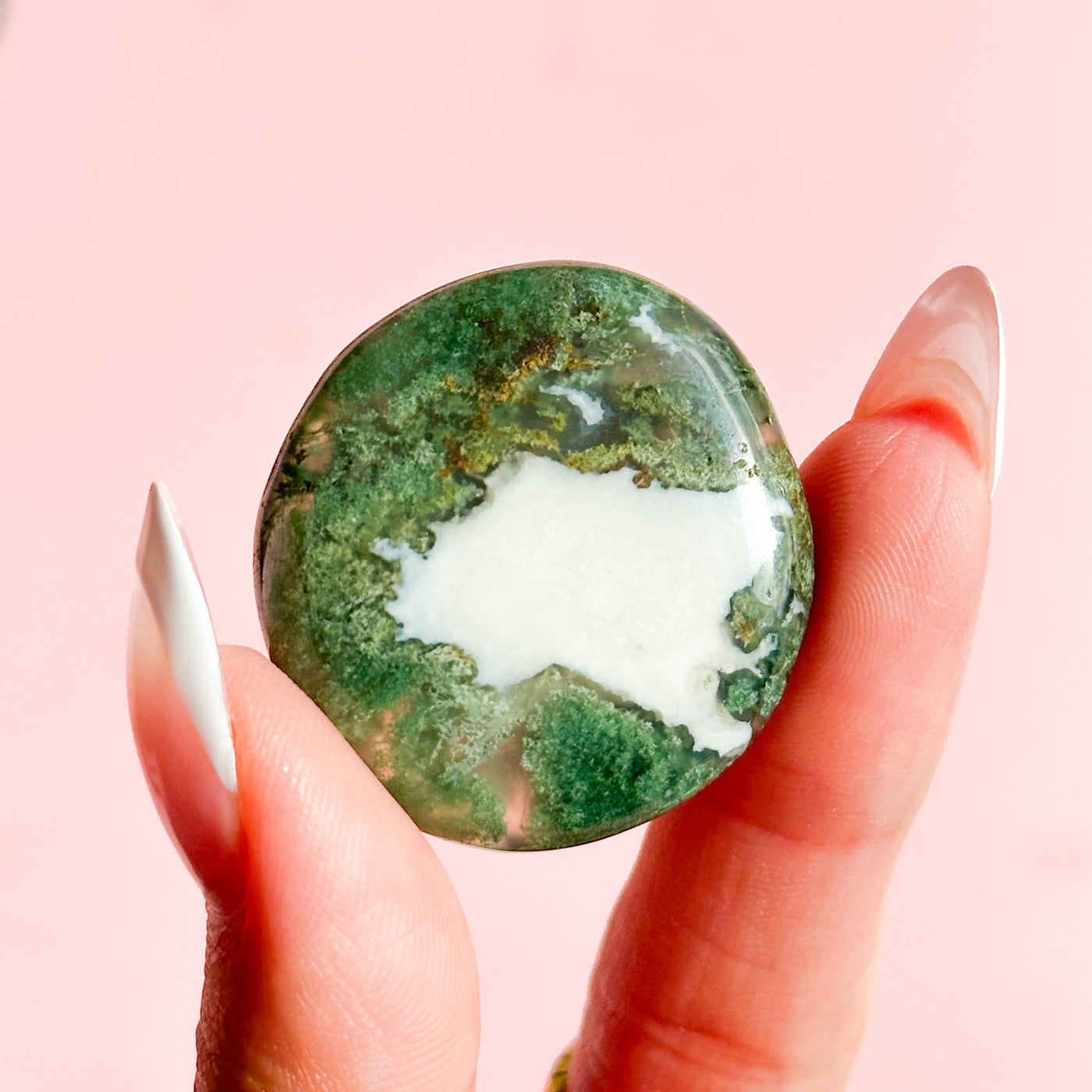 Moss Agate Mini Flat Tumble
