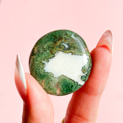 Moss Agate Mini Flat Tumble