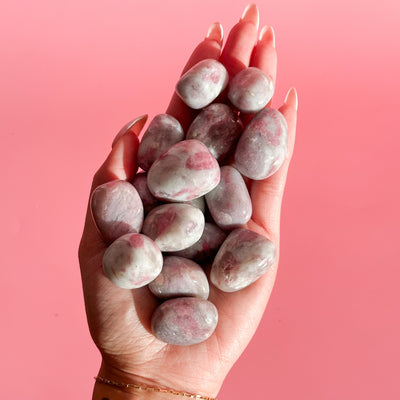 Pink Tourmaline in Quartz Tumble