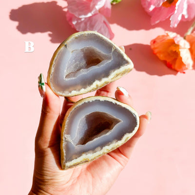 Agate Geode Pair