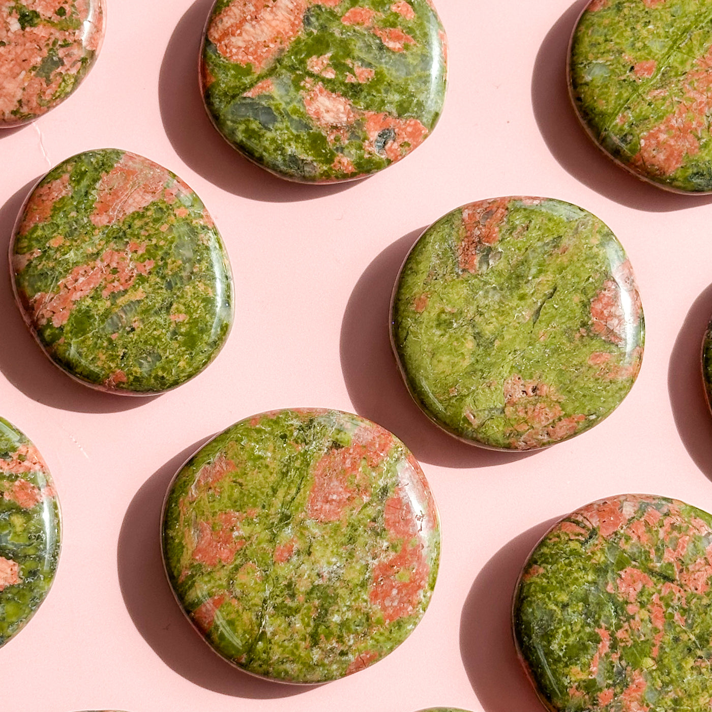 Unakite Flat Stone