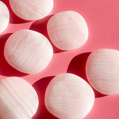 Pink Mango Calcite Flat Stone