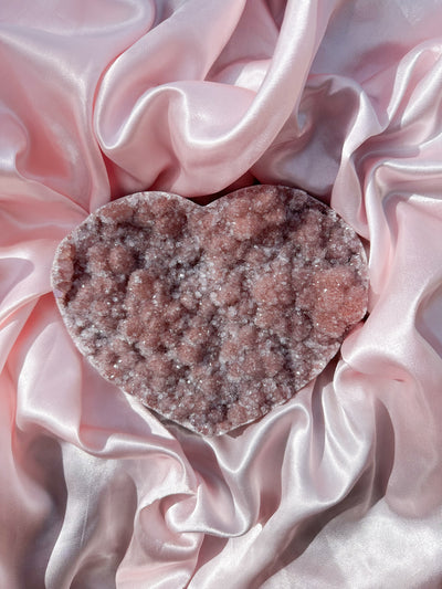 Amethyst Cluster Heart - Pink