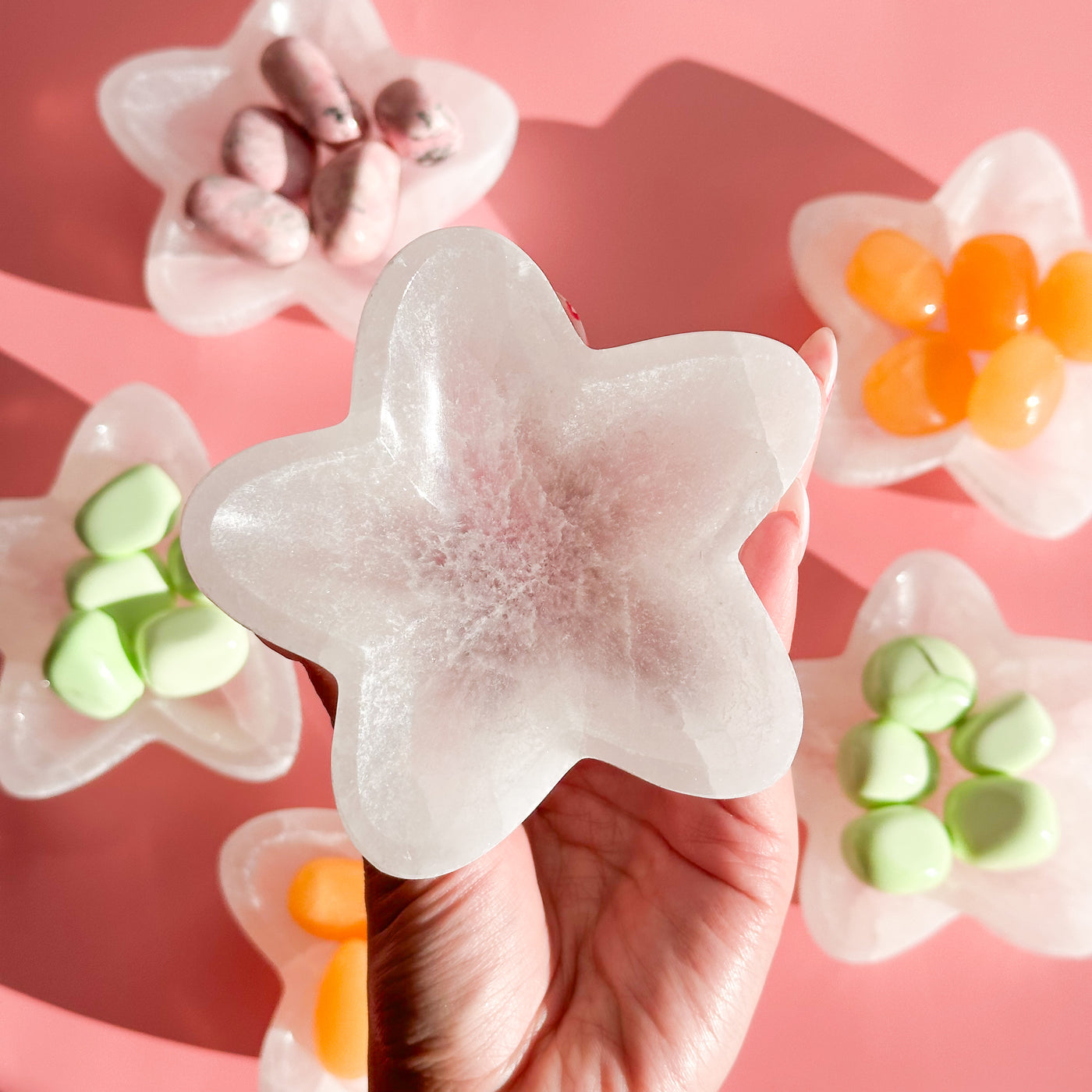 Satin Spar Selenite Star Bowl