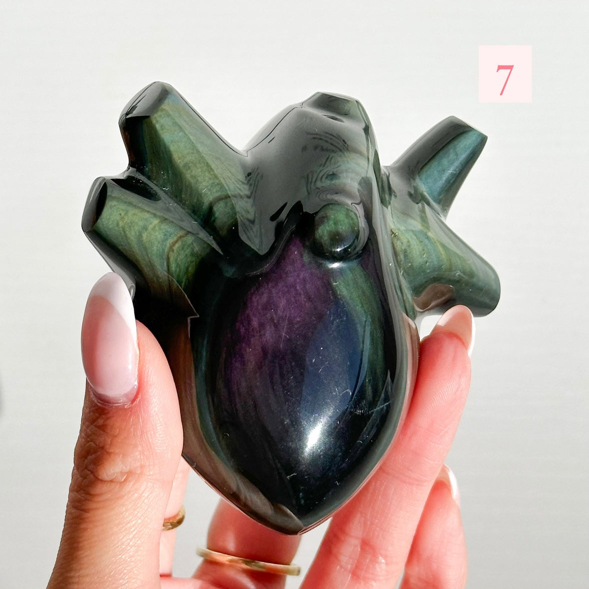 Rainbow Obsidian Heart - SMALL