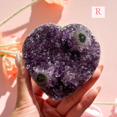 Druzy Amethyst Heart - LARGE