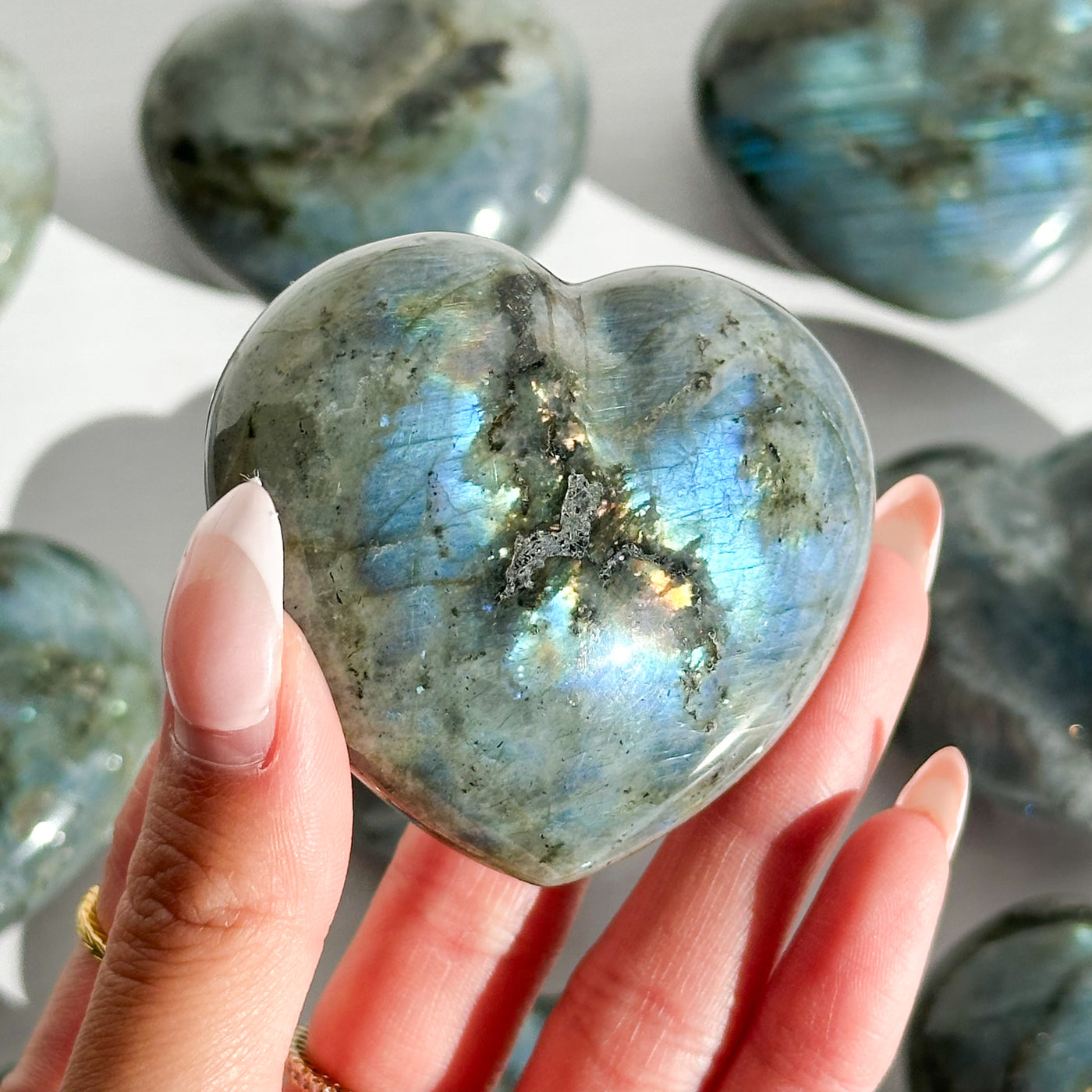 Labradorite Heart