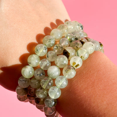 Prehnite with Epidote Bracelet