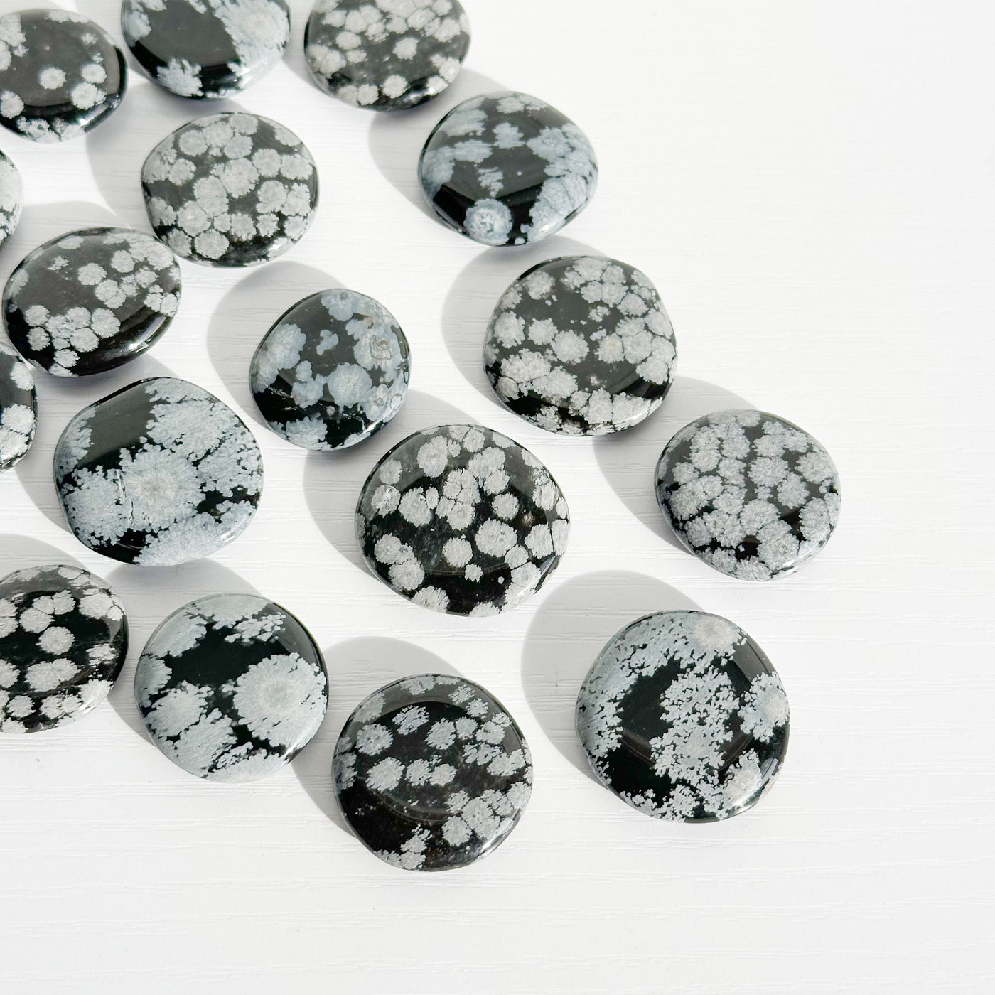 Snowflake Obsidian Flat Stone - MINI