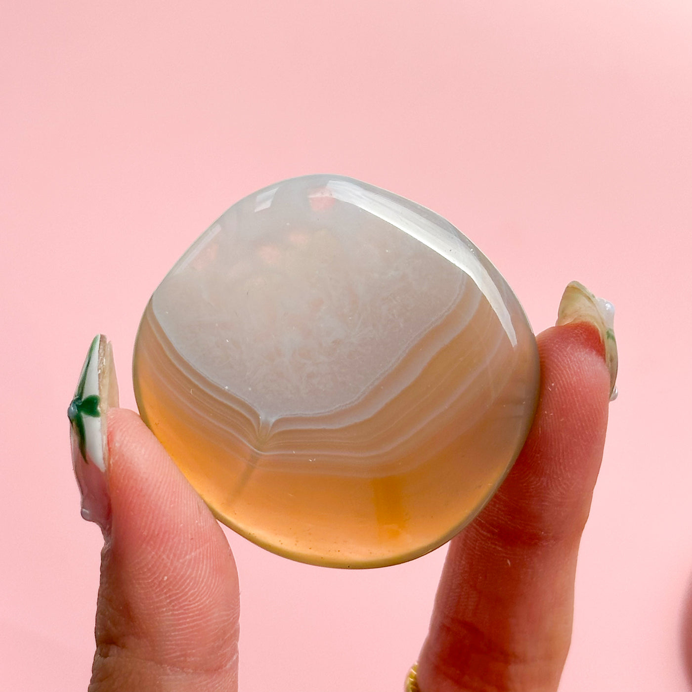 Agate with Quartz Flat Stone