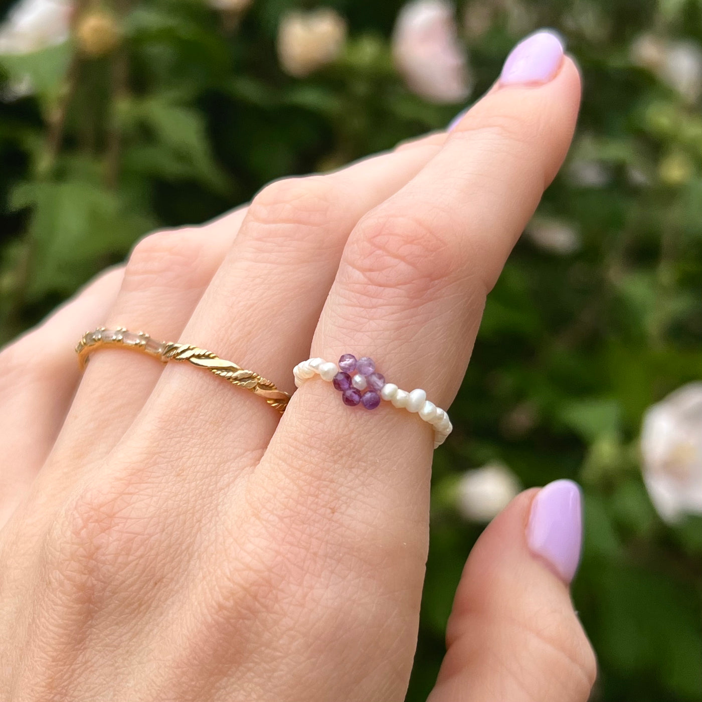 Amethyst Flower Ring