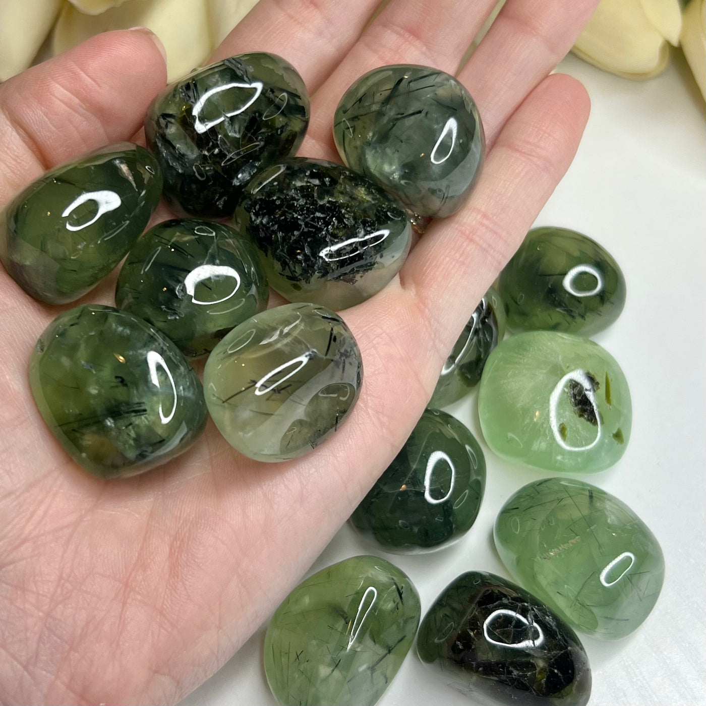 Prehnite with Epidote Tumble